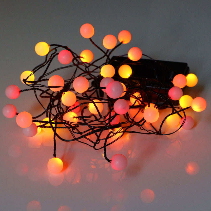 Qbis Berry Christmas Lights - 40 LED Sunset Berry Lights. Red, Orange and Yellow. Multi-Colour Christmas Lights. Battery Powered Fairy Lights for Indoor use Multi (Red, Orange & Yellow)