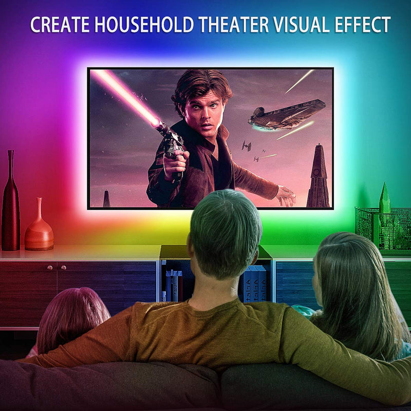 [AUSTRALIA] - Led Strip Lights 13 Feet, Waterproof Tv Backlight Rgbw 65536 DIY Colors Changing Led Light Strip 30mins Timing Off 5v USB Powered LED Tape Light Kits for 60-70in Tv Theater Bedroom Ambient Light 60-70inch 