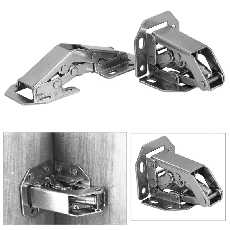 FTVOGUE 10Pcs/Set Cabinet Door Hinges, Cupboard Wardrobe Folded Hidden Hinge for Door Furniture Corner