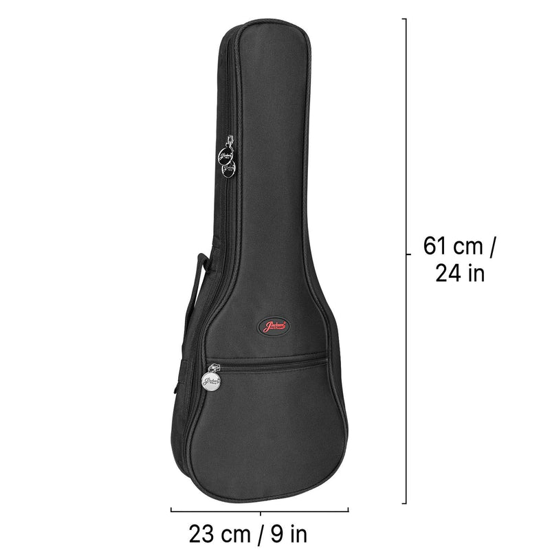 Flexzion Ukulele Gig Bag - Uke Backpack Storage Soft Case (23 Inch, Black) Waterproof w/Carrying Handle, Pocket & Adjustable Shoulder Strap, Music Accessories for Concert Tour Travel 23 in