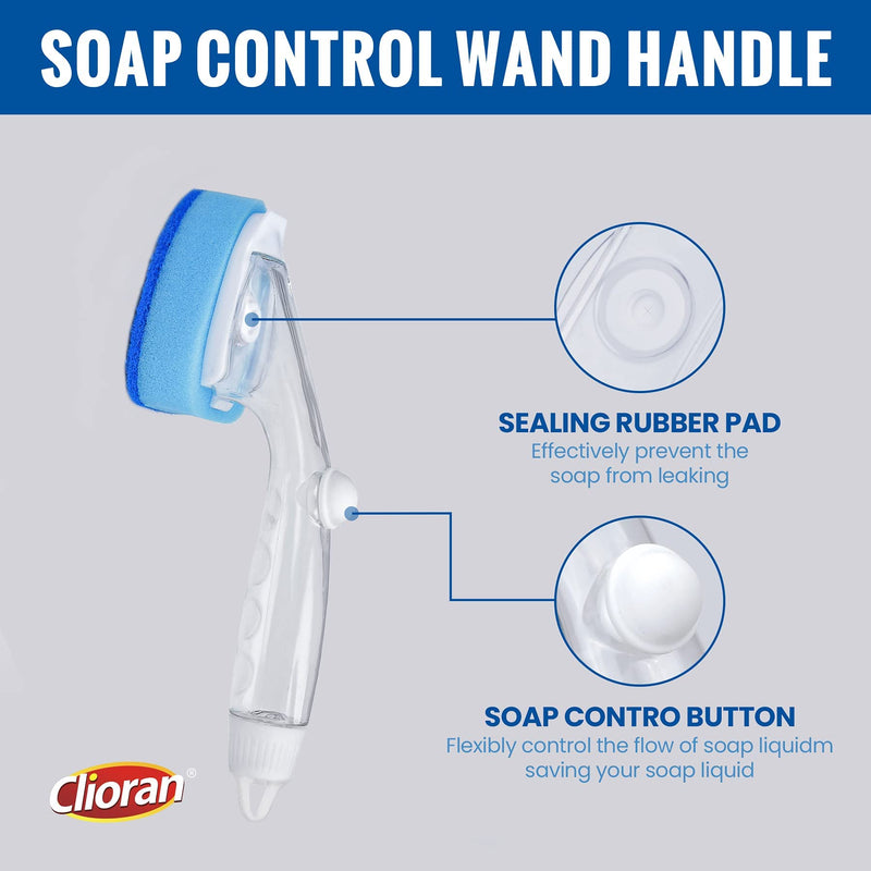 Dishwand Refills Soap Control Handle, 6 Heavy Duty Dish Wand Sponge Heads, Non Scratch Scrubbers Replacement Refill Brush Dispenser, Dishwashing Scrub for Sink Non Stick Kits Dishwasher Cleaning Tool Blue 6Pack