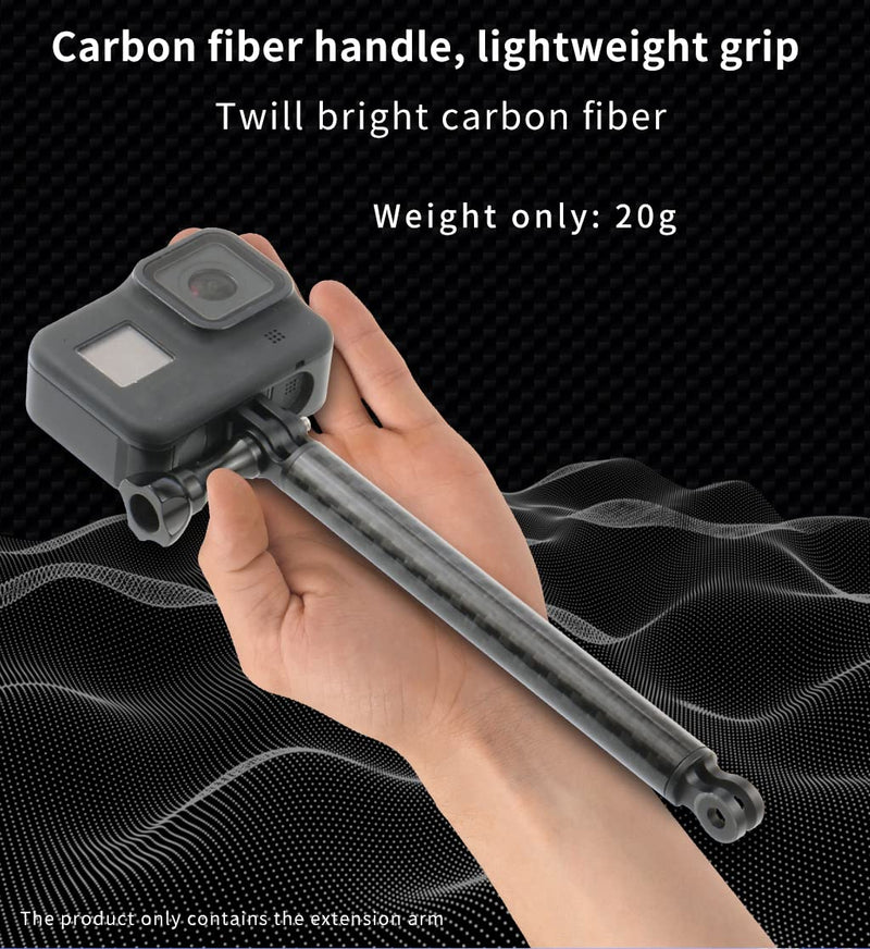 [AUSTRALIA] - FEICHAO Helmet Extension Arm Pole Mount Carbon Fiber Compatible with Gopro 9/MAX/8/7/6,Insta360 One R, DJI Osmo Action, EK7000 4K (98mm / 3.86in) 98mm / 3.86in 