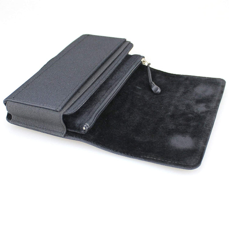aubaddy Nylon Horizontal Zipper Phone Holster for Samsung Note 20 Ultra, Note 10+, Galaxy S20 Ultra, S20 FE, A51, A71, A90, 5G, Plus, (Fits Thin Case) Black