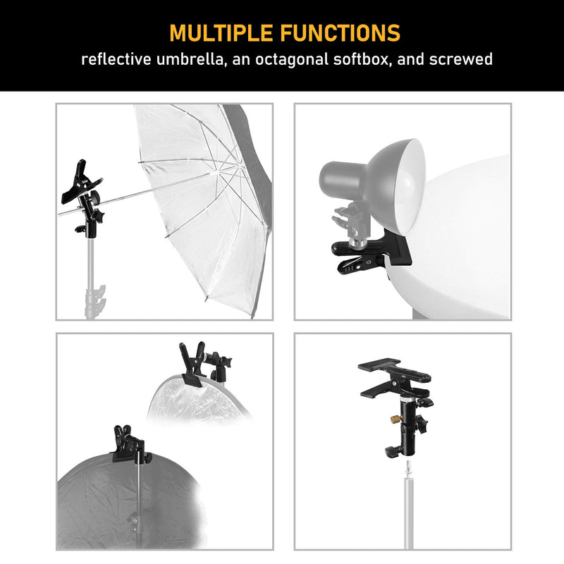 Julius Studio [2 Pack] Reflector Stand Holder Light Stand Bracket Mount Umbrella Bracket Photography Studio Heavy Duty Metal Clamp Holder for Reflector, JSAG238