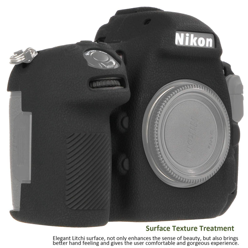 Easy Hood Camera Case for Nikon D850 Soft Silicone Rubber Camera Protective Body Case Skin for Nikon D850 Camera Bag Protector Cover (Black) Black