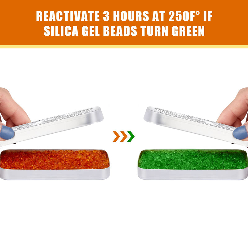 [AUSTRALIA] - 6 Pack 40 Gram Indicating Silica Gel Desiccant Canister Dehumidifier Orange Indicating Desiccant Reusable Moisture Absorber Bag for Car Closet Cabinet Bag Storage Box (6 Boxes) 6 