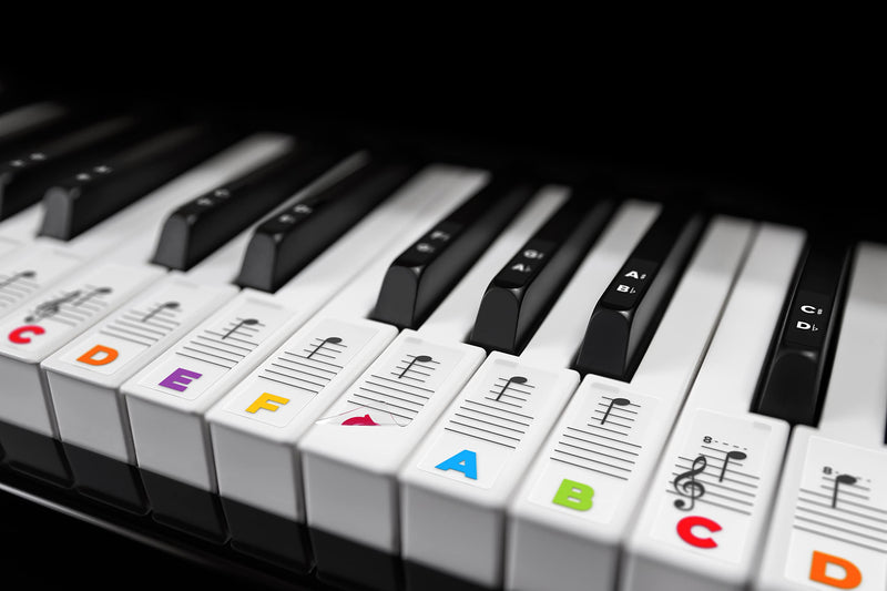 Piano Stickers for Keys – Removable w/Double Layer Coating for 49/61 / 76/88 Keyboards Piano Stickers (V10)