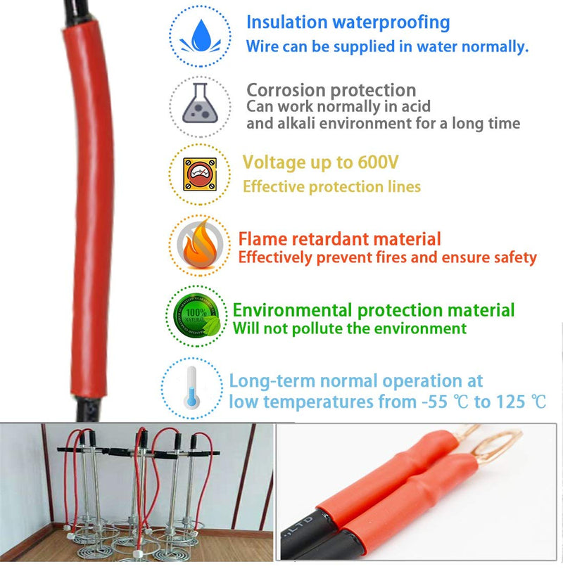 Purple-fox 3:1 Heat Shrink Tubing Adhesive-Lined Heat Shrinkable Tube Waterproof Insulation Sealing DIY (Dia 2"(50mm)) Dia 2"(50mm)