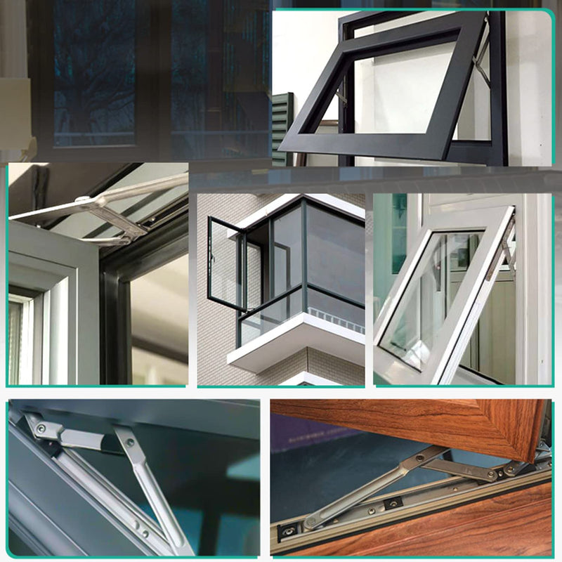 MroMax 14Inch Casement/Hanging Window Hinge and 202 Stainless Steel Silver Tone 1PCS