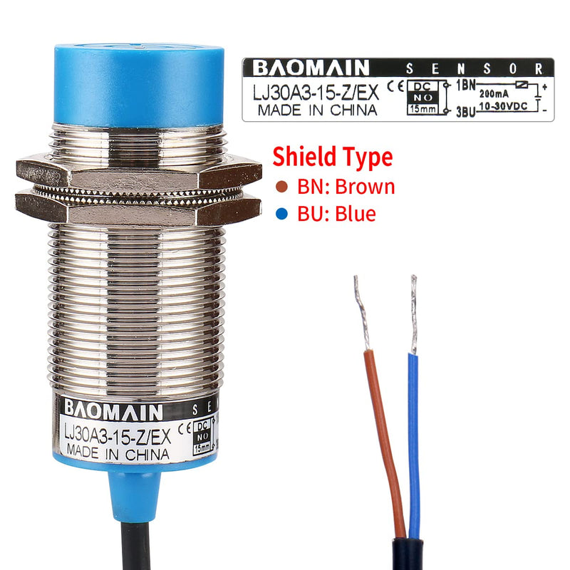 [AUSTRALIA] - Baomain M30 Non-embedded Inductive Sensor Switch LJ30A3-15-Z/EX Cylindrical Type DC 10-30V 2 Wire 15mm NO(Normally Open) CE 