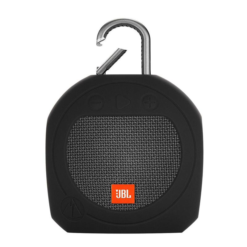 TXEsign Protective Silicone Stand Up Carrying Case for JBL Clip 3 Waterproof Portable Bluetooth Speaker (Black) Black