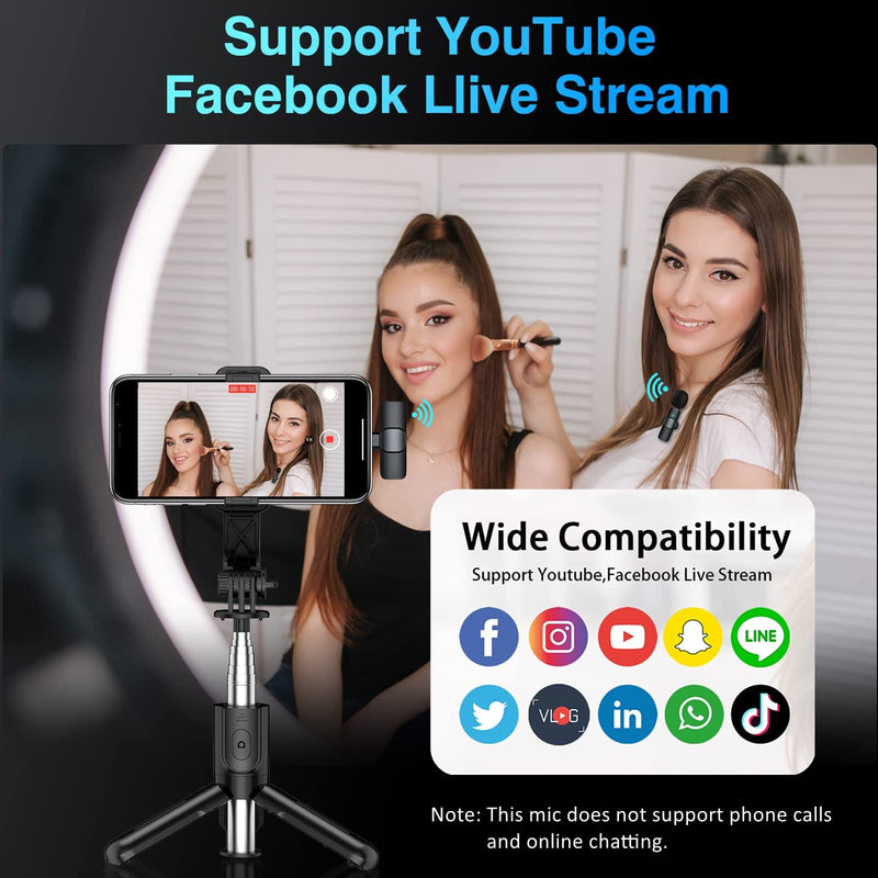 2023 Upgraded Wireless Lavalier Microphone for iPhone iPad, Plug and Play auto sync Lapel Mic for Recording YouTube, Facebook Live Stream, TikTok, Vloggers, Interview(NO APP or Bluetooth Needed) IOS-1-1