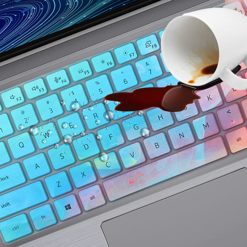 Keyboard Cover Skin for 13.3" Dell Latitude 5320 5330 7330 Notebook, Dell Latitude 5320 5330 7330 2-in-1 Keyboard Silicon Protective Skin Accessories -Colorful Colorful