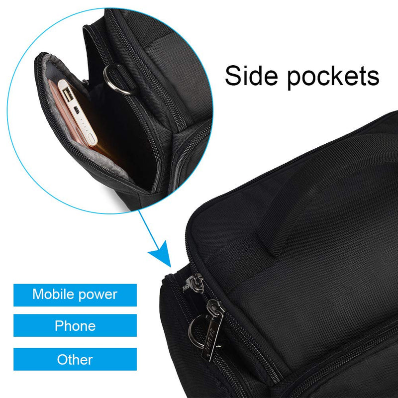 [AUSTRALIA] - CADeN Camera Shoulder Crossbody Bag Case Compatible for Nikon, Canon, Sony SLR/DSLR Mirrorless Cameras and Lenses Waterproof Black Large 