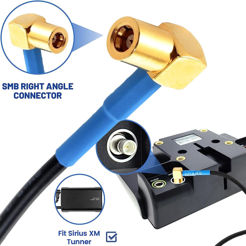 Anina XM Sirius Satellite Radio Truckers Mirror Tubular Mount Antenna for Semi Truck Tractor, RV, Trailer High Gain Sirius XM Receiver Tuner Antenna w/Mounting Bracket 21 ft Extension Wire Waterproof