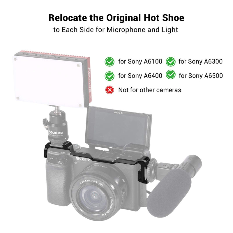 SMALLRIG Cold Shoe Adapter Relocation Plate for Sony A6100/A6300/A6400/A6500 - BUC2334