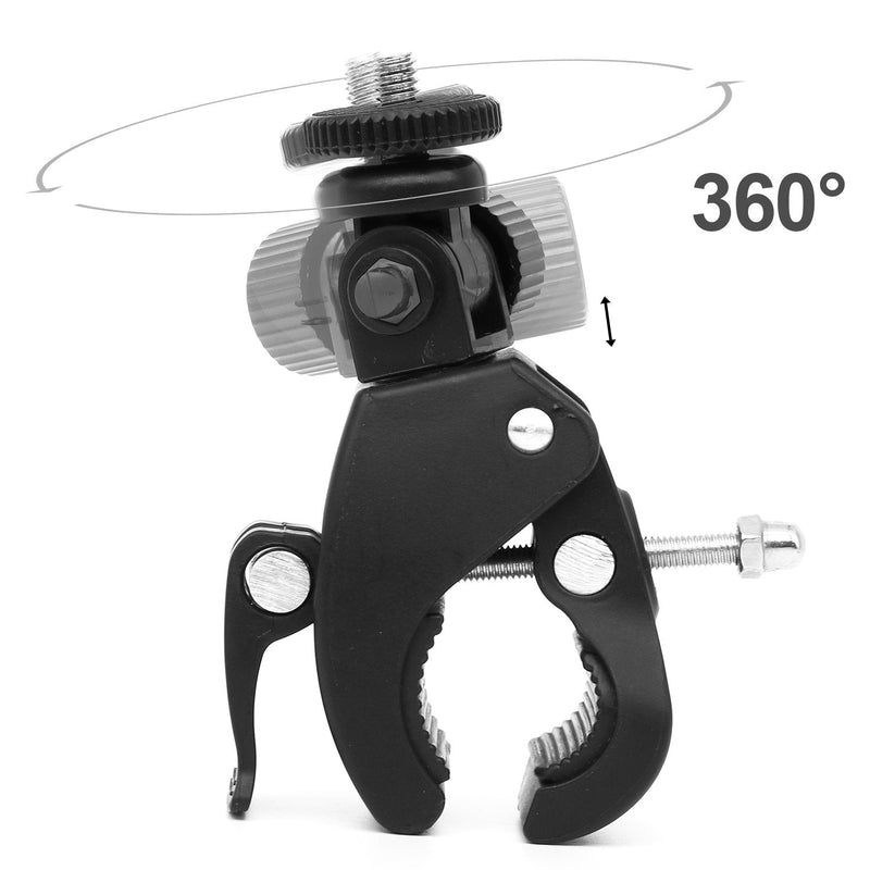 [AUSTRALIA] - Camera Super Clamp Quick Release Pipe Bar Clamp Bike Clamp w/ 1/4" Tripod Head for Light Camera Mic Gopro iPhone Ipad Monitor, Work on Music Stands/Microphone Stands/Motorcycle/Bike/Rod Bar 