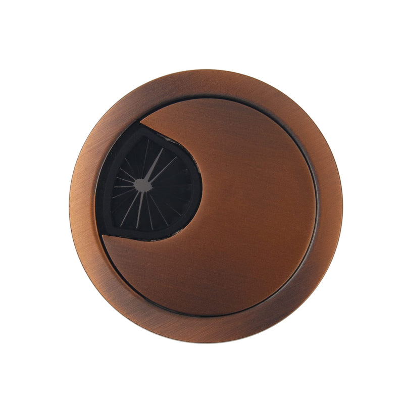 Rrina 4Pcs 2in Zinc Alloy Cable Hole Cover Desk Grommet for Wire Organizer (Red Bronze) Red Bronze