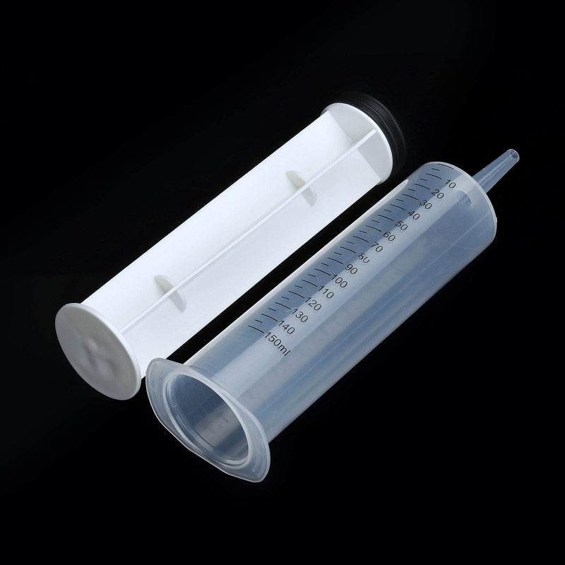 2 Pack 150ml Syringes with 27.6-Inch Tubes, Large Plastic Syringe for Scientific Labs, Nutrient Measuring, Watering, Refilling
