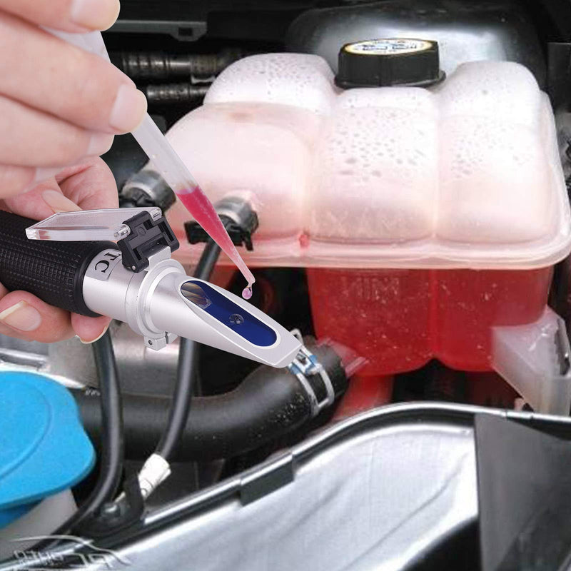 Antifreeze Refractometer - 3-in-1 coolant Tester for Checking Freezing Point, Concentration of Ethylene Glycol or Propylene Glycol Based Automobile Antifreeze Coolant and Battery Acid Condition