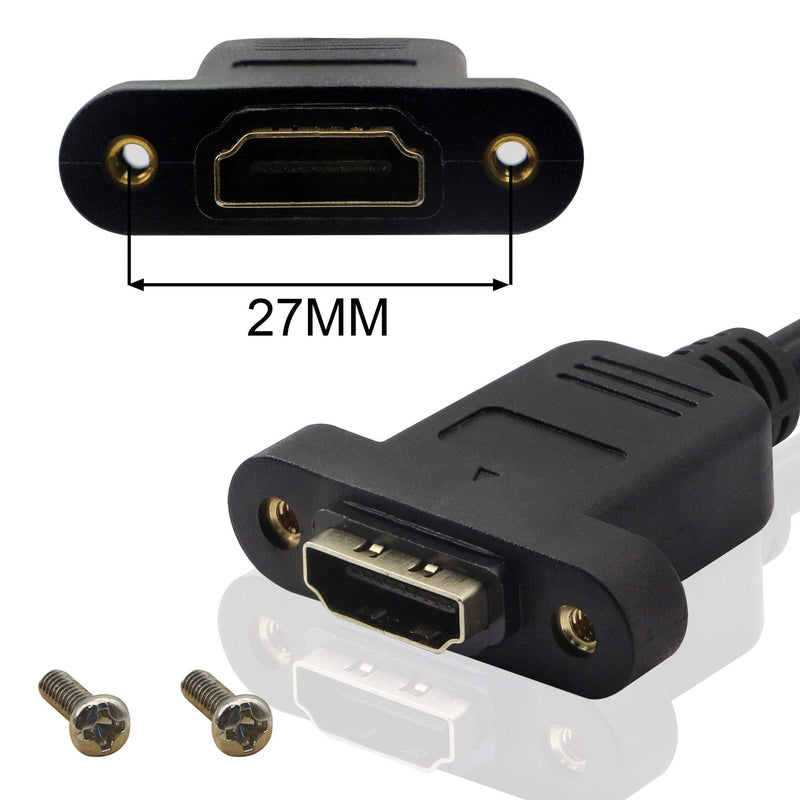 [AUSTRALIA] - HDMI Panel Mount 90 Degree Extension Cable,HDMI Femlae to 90 Degree UP Male Connector Wire, with Screw Hole Panel Mount,Support 4K 60hz 3D TV, Roku, Xbox360 eat. (Angle UP) Angle UP-0.5m 