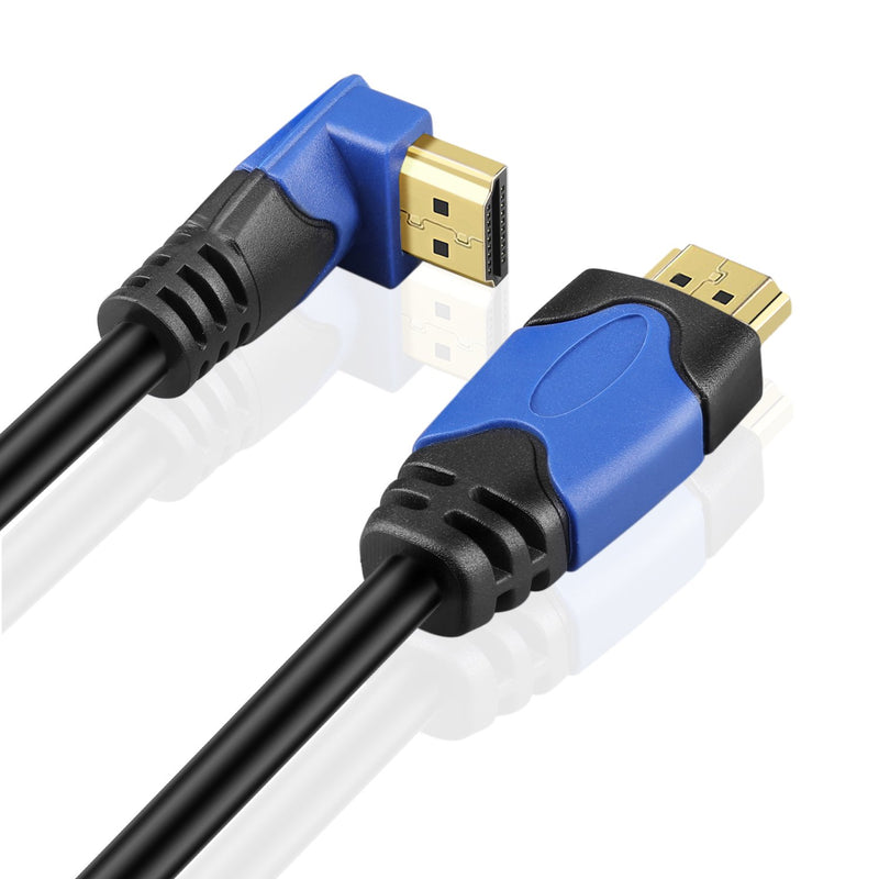 [AUSTRALIA] - TNP 4K HDMI Cable Right Angle 90 Degree (3FT) High Speed 18GBPs HDMI Wire Cord Support 4K 60Hz HDR 2K 2160p 1440p 1080p 3D ARC/eARC Ethernet for Video Gaming Xbox One PS4 & 4K Apple TV HDTV Projector 3 Feet 