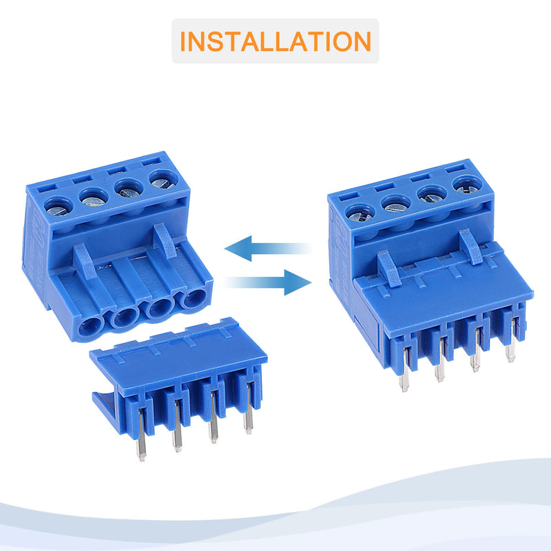 [AUSTRALIA] - MECCANIXITY PCB Mount Screw Terminal Block 5.08mm Pitch 4 Pin 15A Plug-in for Electrical, Instruments 20Set 