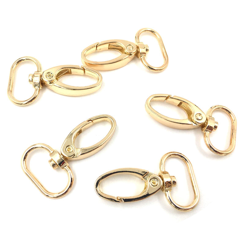 YIXI-SBest 20 Pcs 20mm Inside Diameter Oval Ring Lobster Clasp Claw Swivel for Strap Push Gate Lobster Clasps Hooks Swivel Snap Fashion Clips (20Pcs Gold, 3/4 inch) 20Pcs Gold