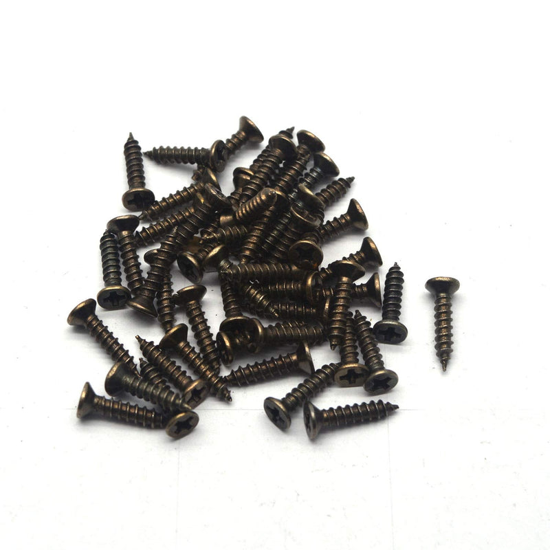 T Tulead Hinges Small Box Hinges Iron Door Hinges Furniture Hardware Hinges Heavy Duty 2.4"x1.5",Red Bronze,10PCS with Mounting Screws Red Bronze,2.4"x1.5",10pcs