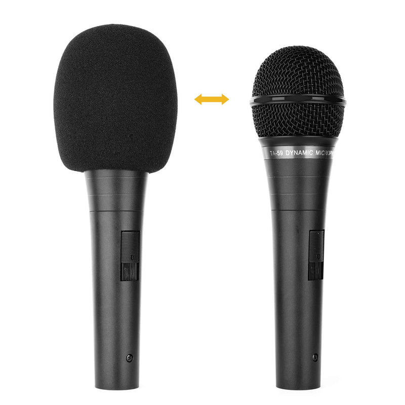 ChromLives Microphone Cover Microphone Windscreen Foam Cover Black Top Grade 6 Pack