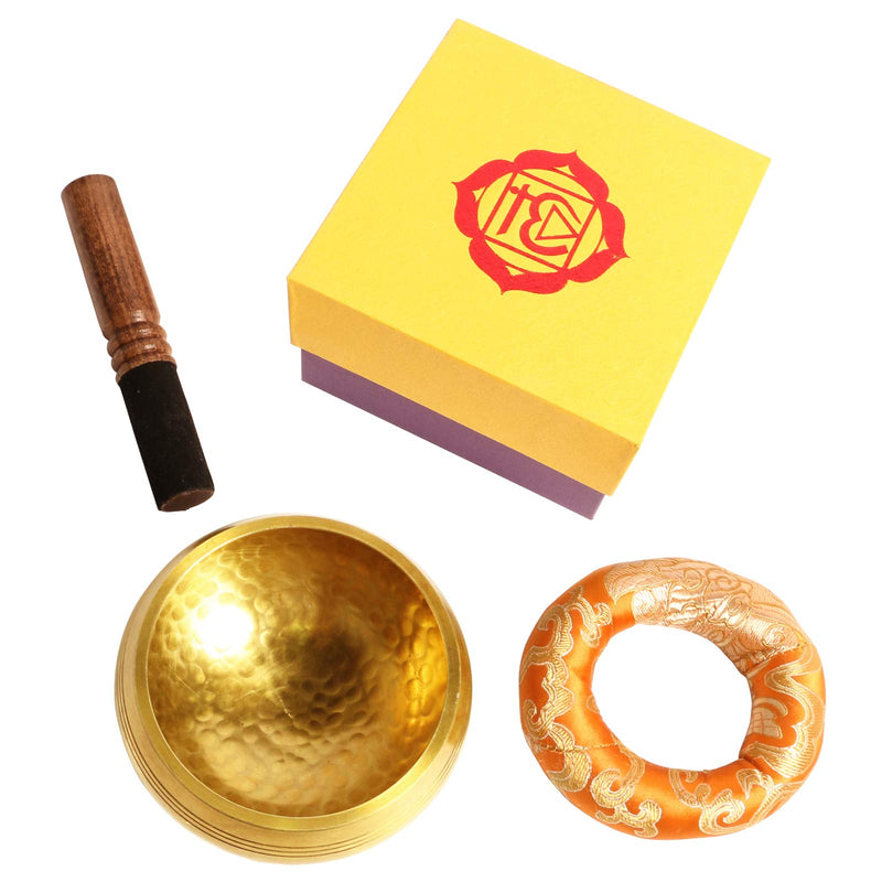 Tibetan Singing Bowls Meditation Set, Brass Buddhist Singing Bowl with Wooden Leather Mallet & Cushion, Silent Mind Singing Bowl for Yoga, Holistic Healing, Chakra Healing, Anxiety Relief (8cm) 8cm