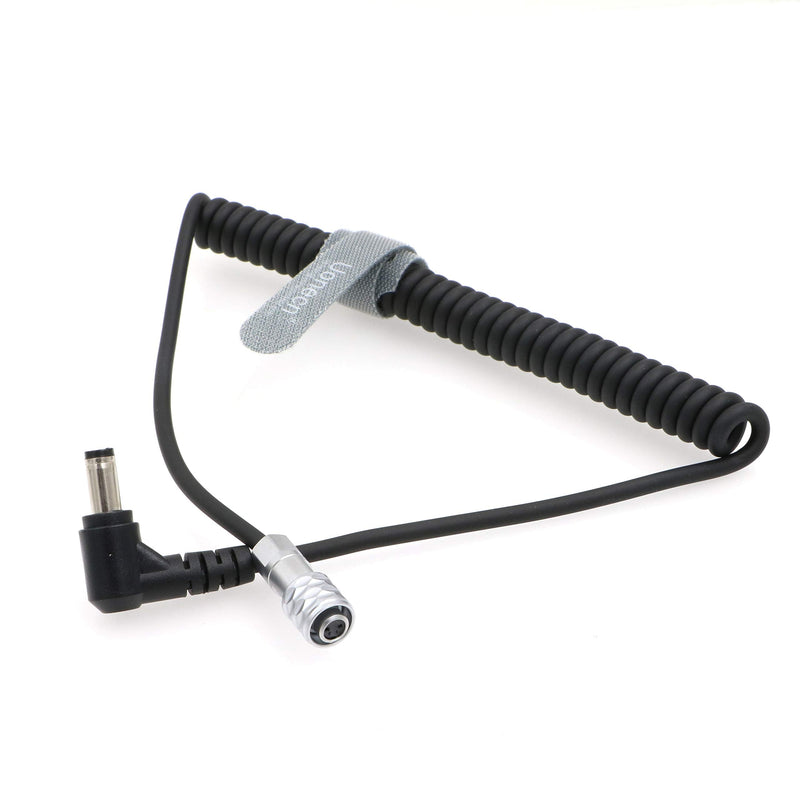 Uonecn Power Cable for Blackmagic Pocket Cinema Camera BMPCC 4K Weipu 2 pin Female to Right Angle DC Gold Mount V Mount Battery Coiled Cable