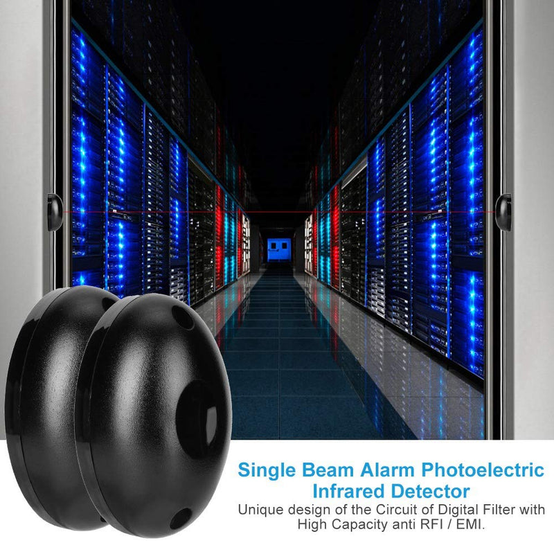 Door Single Beam Alarm Photoelectric PC Material 12V DC Infrared Detector for Home Security System Black