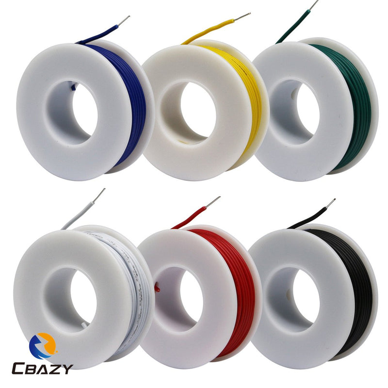Electrical Wire CBAZY™ Hook up Wire Kit (Solid Wire) 22 Gauge 6 Colors 26.2 feet Each Wires 22 AWG 22AWG 1007-soild-electrical wire