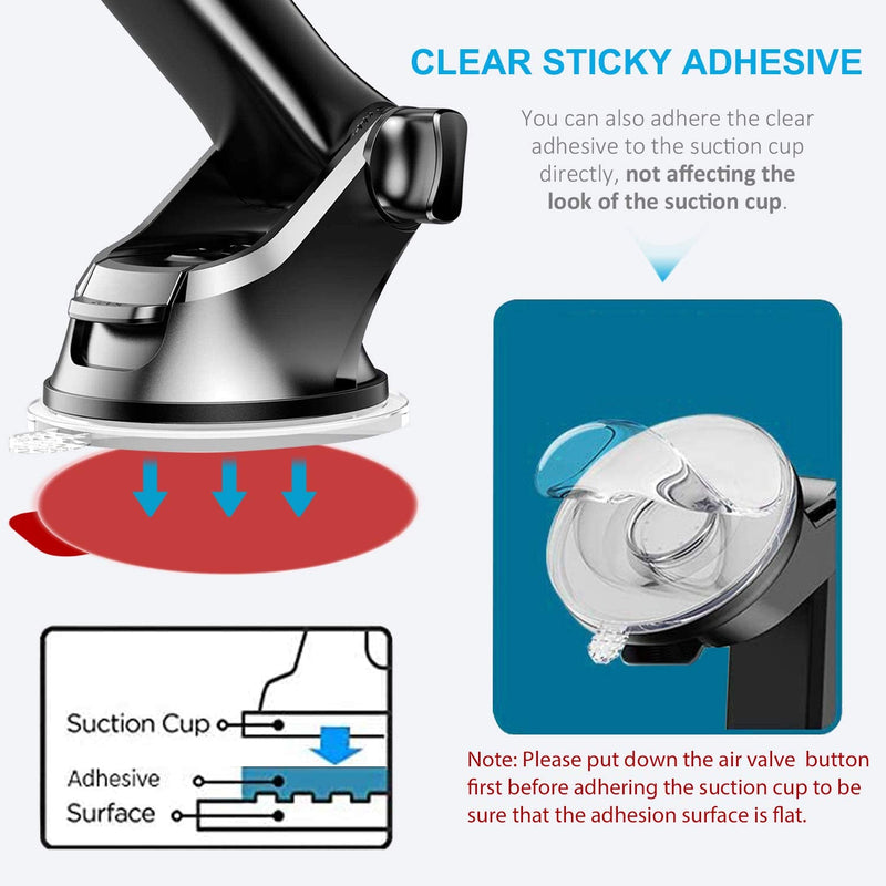 Dashboard Pad Mounting Disk Sticky Adhesive Replacement Kit, PKYAA 6pcs 2.1"(53mm) Circle Heat Resistant Double-Sided Stickers for Suction Cup Car Phone Holder Disc & Windshield Dash Cam
