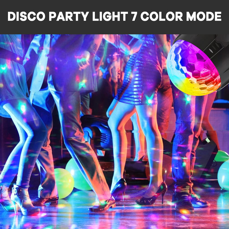 Disco Light, Jsdoin Sound Activated Party Light with Remote Control, Disco Ball Lights for Kids Halloween Xmas Birthday Disco Parties Lighting, Dance Karaoke Decorating Uk-7-ccolour