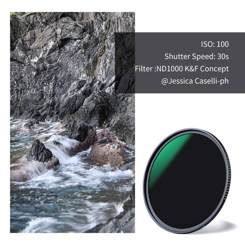 K&F Concept 43mm ND1000 (10 Stop) ND Lens Filter, Fixed Neutral Density Filter HD 18 Layer Super Slim Multi-Coated Glass Nano-X MRC Series for Camera Lens