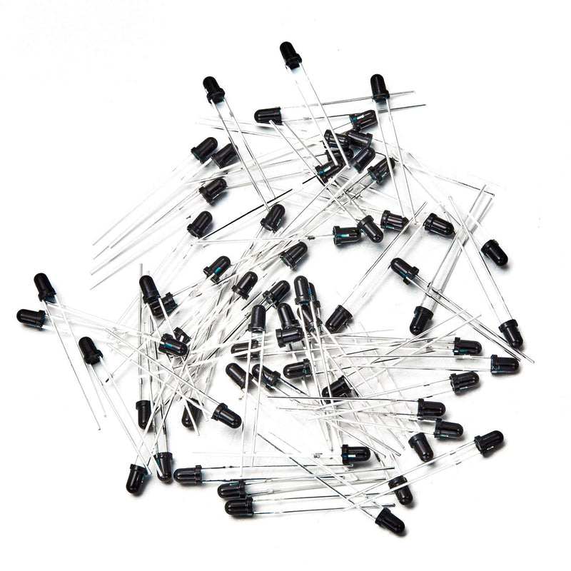 Chanzon 100 pcs 3mm Infrared Ray IR 940nm Receiver LED Diode Lights (Black Round Lens DC 20mA) Lighting Bulb Lamps Electronics Components Indicator Light Emitting Diodes C) 940nm Ir Receiver (100pcs)