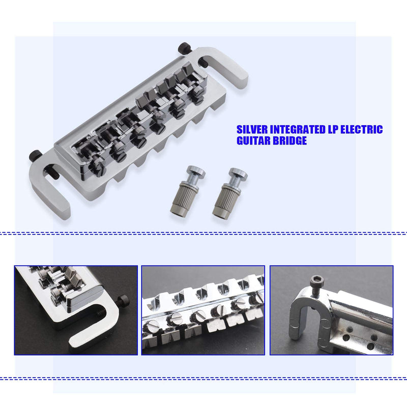 Electric Guitar Bridge 52.5mm Tune-o-matic Pigtail Style Adjustable Wraparound Bridge Chrome Fit For Les Paul Style With Hex Wrench Studs