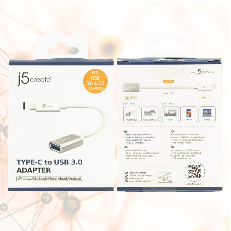 [AUSTRALIA] - j5create USB Type-C 3.1 to Type-A Adapter | Supports USB3.1 Gen1 (5 Gbps), USB 2.0 (480 Mbps) and an Output of 1.5A | Compatible with USB 3.0 and USB 2.0 Devices 
