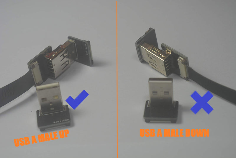 Soft Flat Slim Thin Ribbon Micro USB Male 90 Degree Angled to Standard USB A Male 90 Degree Angled for sync and Charging Black (15CM Micro USB 1 to Standard USB A UP) 15CM Micro USB 1 to Standard USB A UP