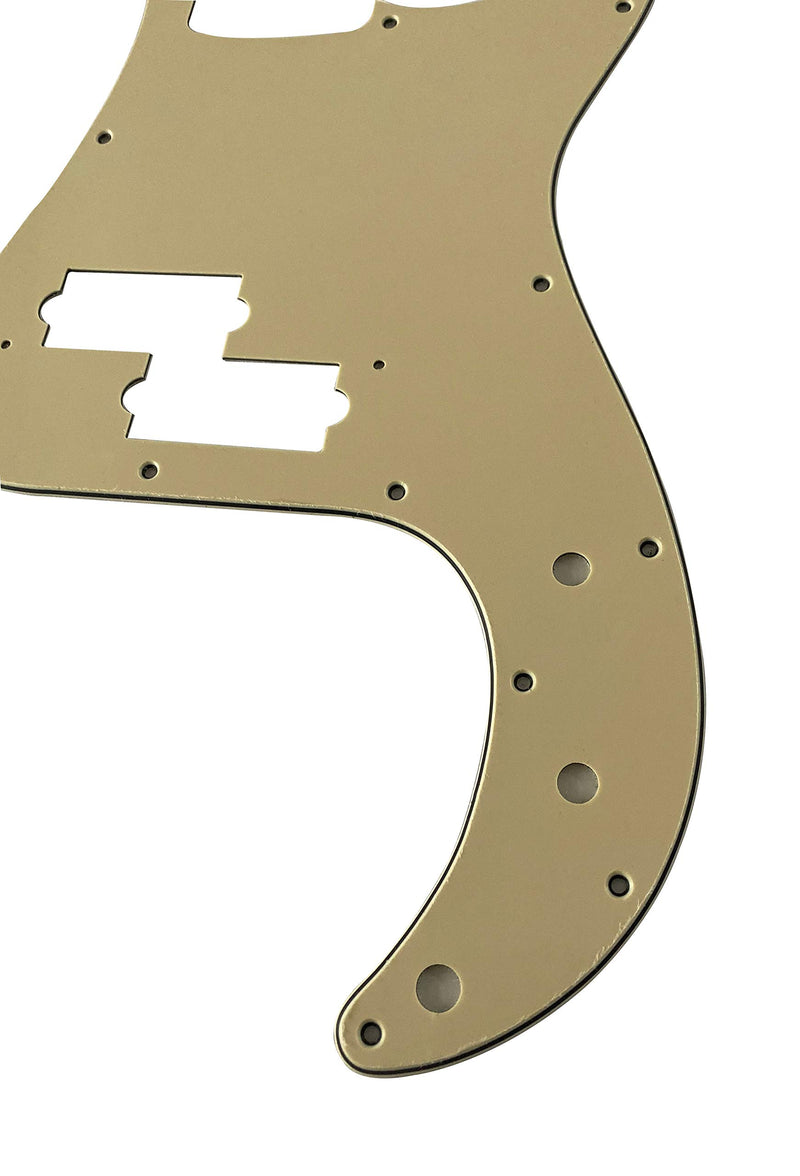 Custom Guitar Pickguard For Fender Japan Precision Bass Style Scratch Plate (3 Ply Vintage Yellow) 3 Ply Vintage Yellow