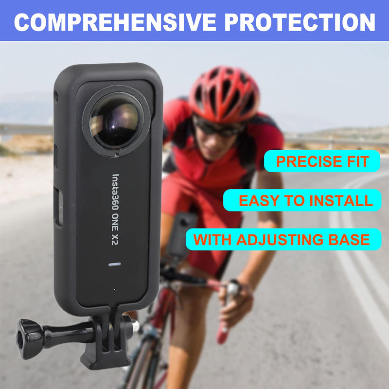 Mounting Bracket for Insta360 ONE X2 Accessories Frame, Protective Case Cage with Lens Cap housing Mount