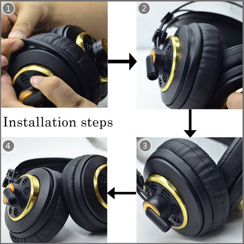 [AUSTRALIA] - K240 Ear Pads defean Replacement Ear Cushion Earpads Pillow Cover Compatible with AKG K240 K550 K551 K553 K241 K241 K272 Headset,Softer Leather,High-Density Noise Cancelling Foam, Added Thickness 