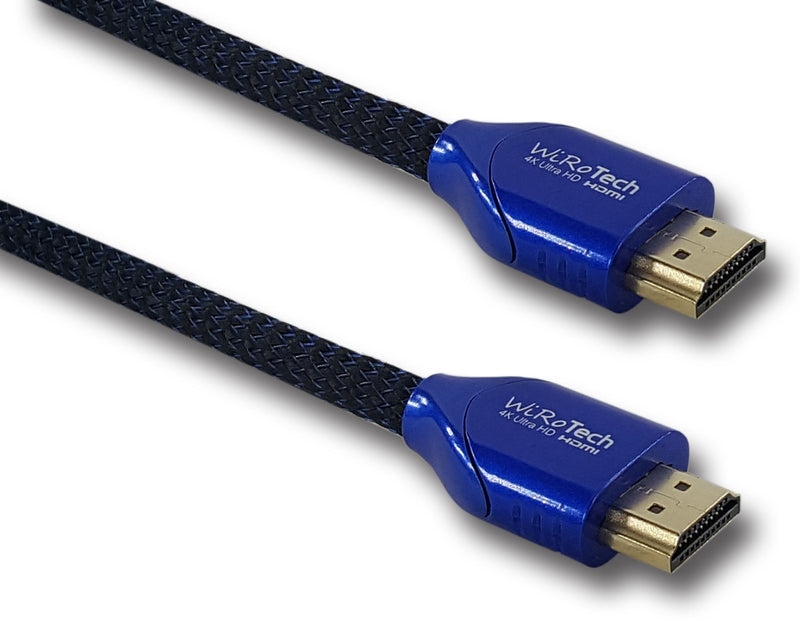 WiRoTech HDMI Cable 4K Ultra HD with Braided Cable, HDMI 2.0 18Gbps, Supports 4K 60Hz, Chroma 4 4 4, Dolby Vision, HDR10, ARC, HDCP2.2 (3 Feet, Blue) 3 Feet