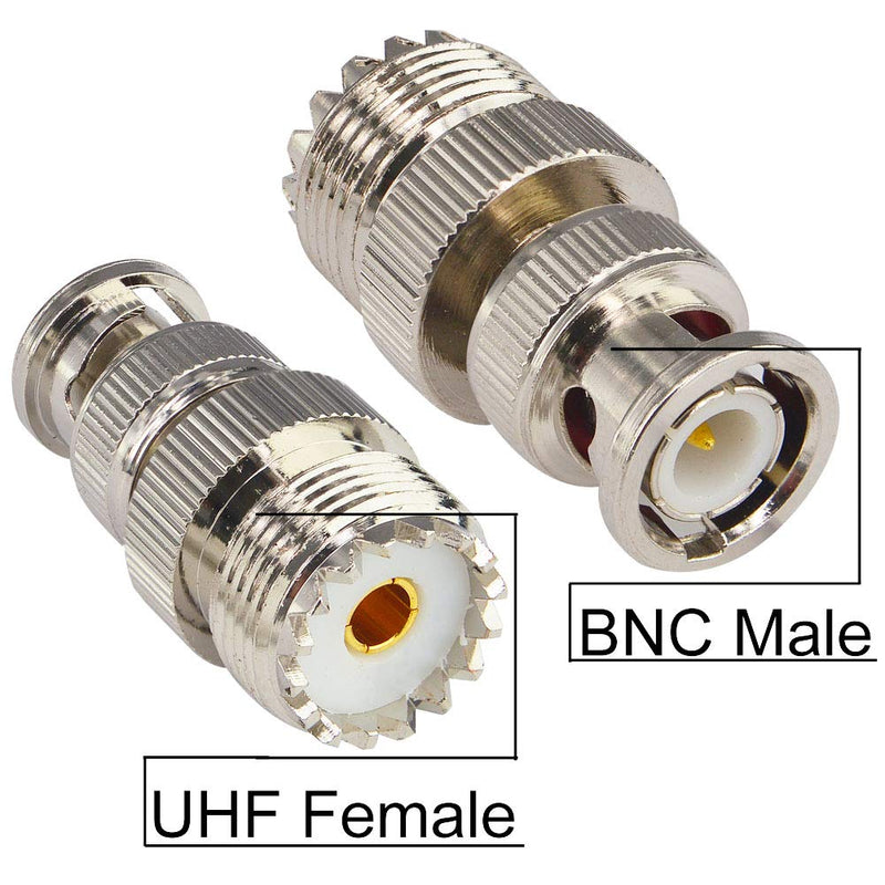 BNC to UHF 4 Type RF Connector Kit Coaxial BNC Male Female to UHF Male Female RF BNC UHF Radios Adapter Kit for Antennas Wireless LAN Devices Coaxial Cable Wi-Fi Radios External Antenna… Black