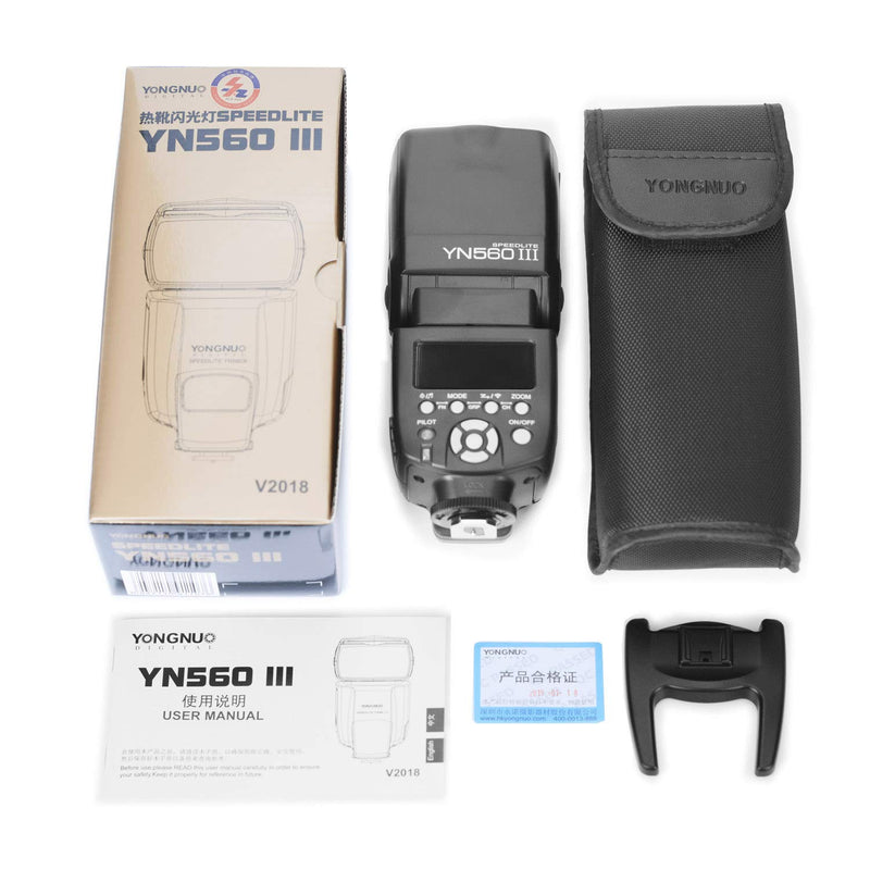 Yongnuo Wireless Flash Speedlite YN560 III GN58 Built-in Trigger Receiver System Compatible with RF603 II YN560-TX II T7 77D 5DIV D5600