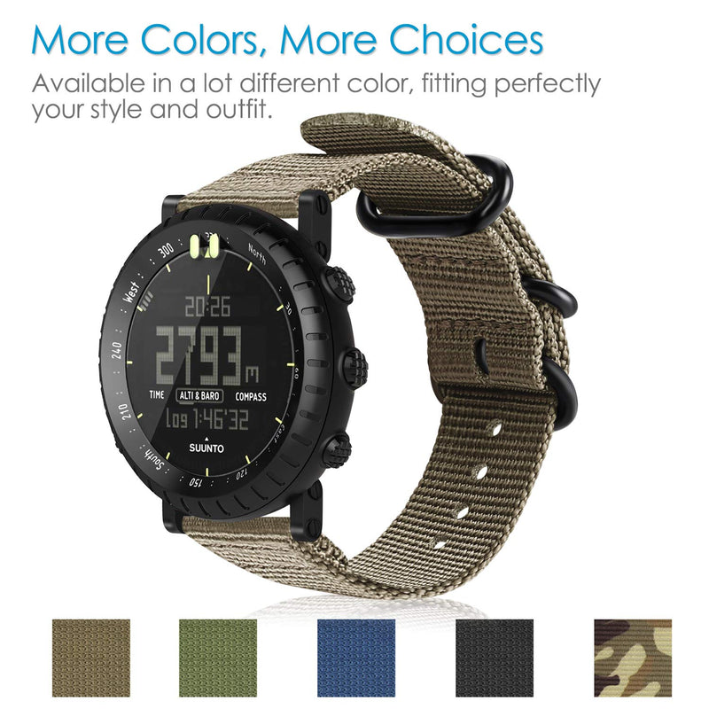 Fintie Watch Band Compatible with Suunto Core, Premium Woven Nylon Replacement Sport Strap with Metal Buckle Compatible with Suunto Core Smart Watch Desert Tan