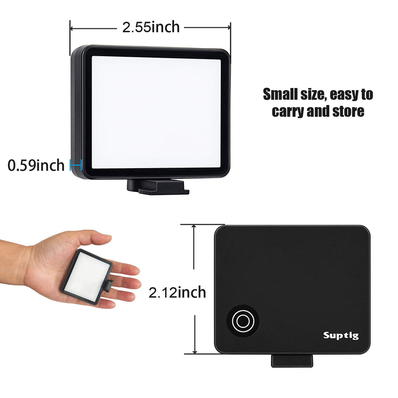 Suptig LED Video Light Dimmable White Lights, Natural Lights, Warm Lights Compatible for Gopro Hero 10 Hero 9 Hero 8 Hero 7 Hero 6 Hero 5,DJI OSMO, AKASO Campark Action Cameras