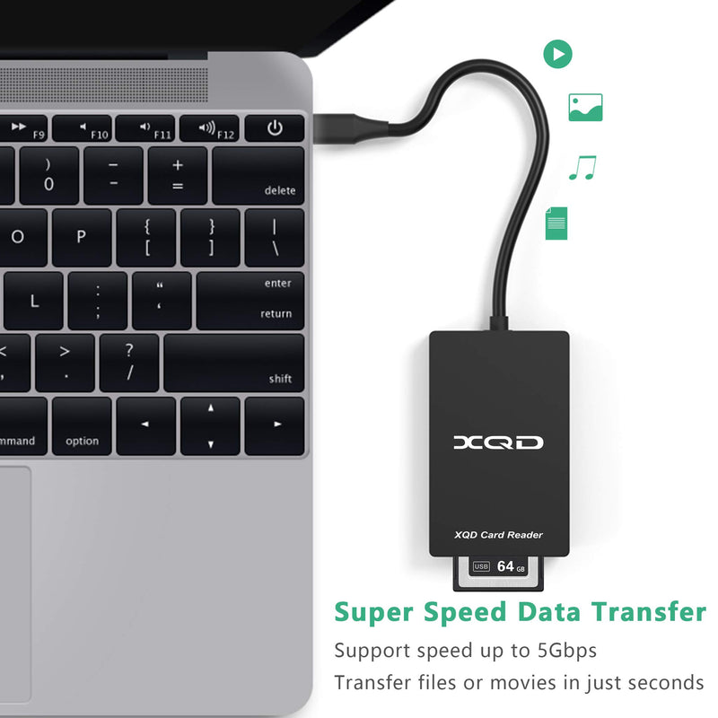 【Upgraded Version】XQD SD Card Reader, USB C 2 in 1 Memory Card Adapter,High Speed 5Gpbs Read & Write for XQD2.0, SD/MMC Card Reader, Sony G/M Series USB Mark XQD Card, Lexar 2933x/1400x USB Mark XQD C